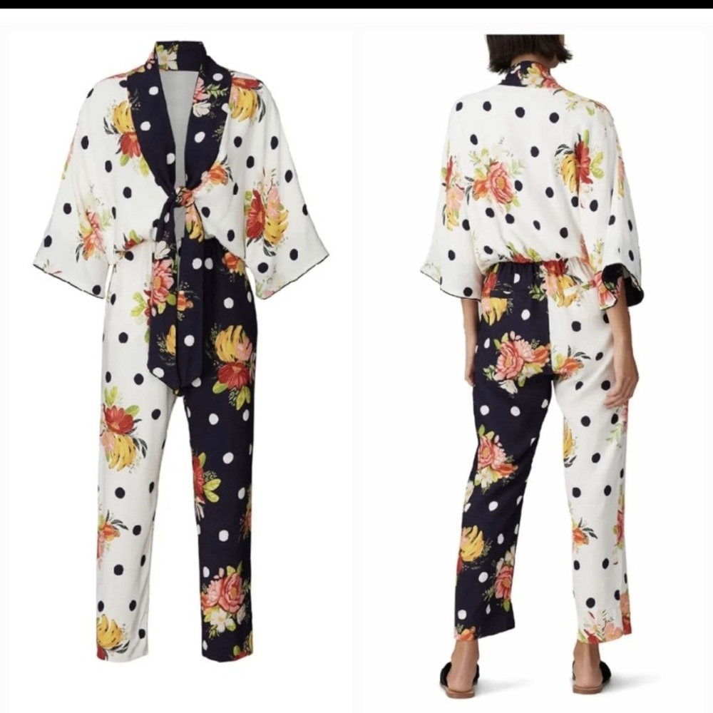 FARM Rio Floral Polka Dot Jumpsuit